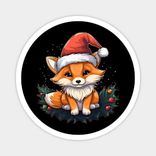 Red Fox Christmas Magnet